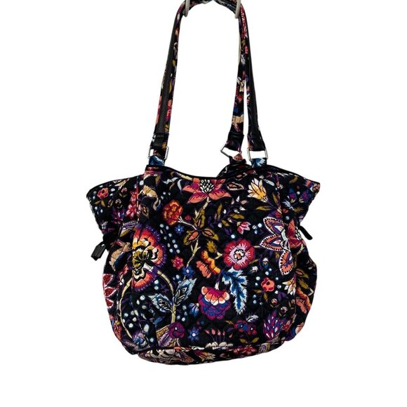 Vera Bradley Glenna Shoulder Bag Floral Medium Leather Details Multiple Pockets - Picture 6 of 12